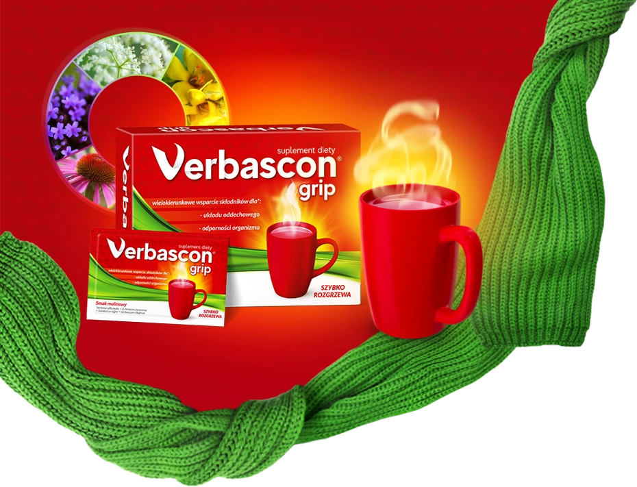 Verbascon® grip - saszetki zawierające składniki wspierające układ oddechowy